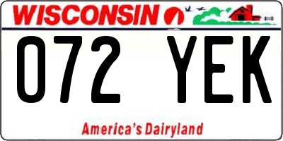WI license plate 072YEK