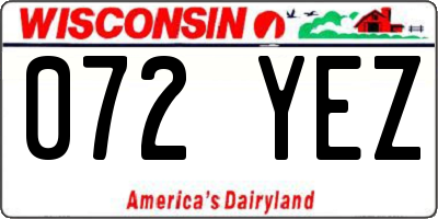 WI license plate 072YEZ