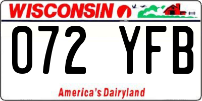 WI license plate 072YFB