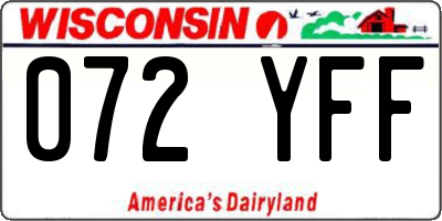WI license plate 072YFF