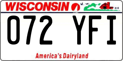 WI license plate 072YFI