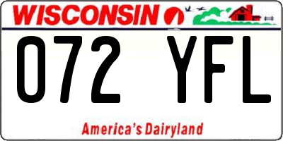 WI license plate 072YFL