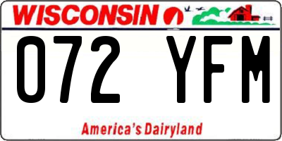 WI license plate 072YFM