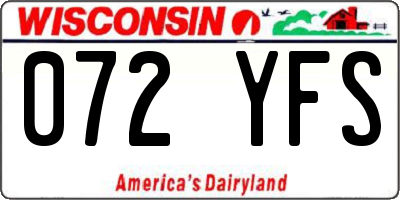 WI license plate 072YFS