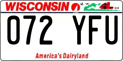 WI license plate 072YFU