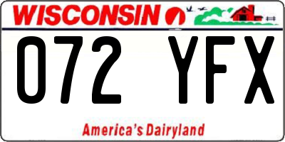 WI license plate 072YFX