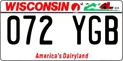 WI license plate 072YGB