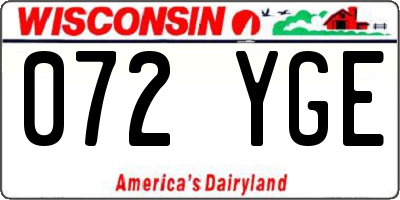 WI license plate 072YGE