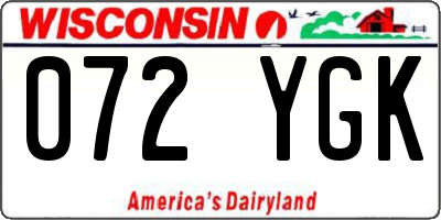 WI license plate 072YGK