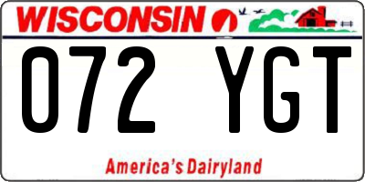 WI license plate 072YGT