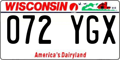 WI license plate 072YGX
