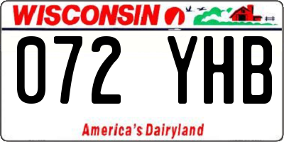 WI license plate 072YHB