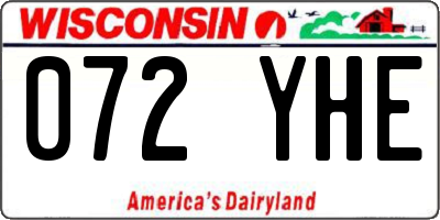 WI license plate 072YHE