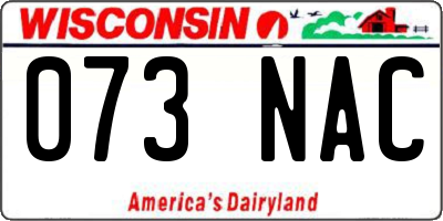 WI license plate 073NAC