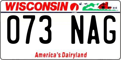 WI license plate 073NAG