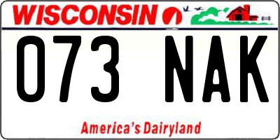 WI license plate 073NAK