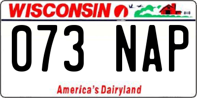 WI license plate 073NAP