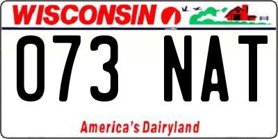 WI license plate 073NAT