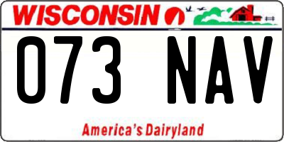 WI license plate 073NAV