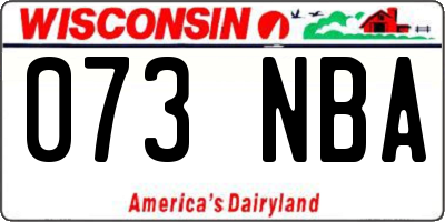 WI license plate 073NBA