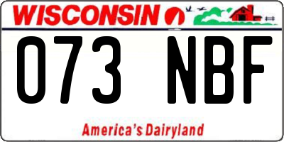 WI license plate 073NBF