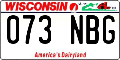 WI license plate 073NBG