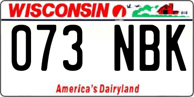 WI license plate 073NBK