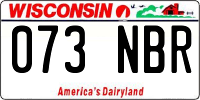 WI license plate 073NBR