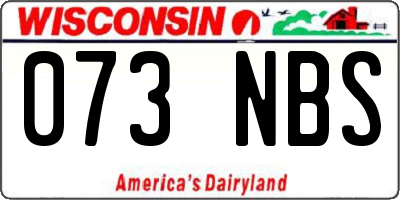 WI license plate 073NBS