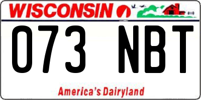 WI license plate 073NBT