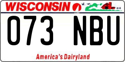 WI license plate 073NBU