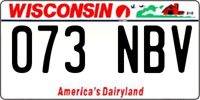 WI license plate 073NBV