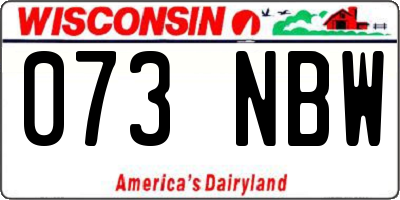 WI license plate 073NBW
