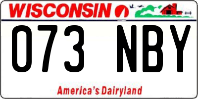 WI license plate 073NBY