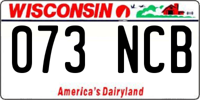 WI license plate 073NCB