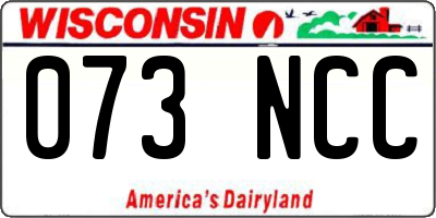 WI license plate 073NCC