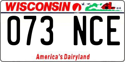 WI license plate 073NCE