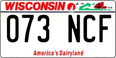WI license plate 073NCF