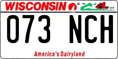 WI license plate 073NCH
