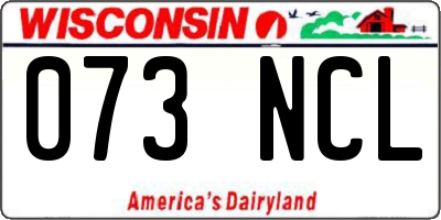 WI license plate 073NCL