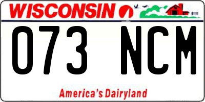 WI license plate 073NCM