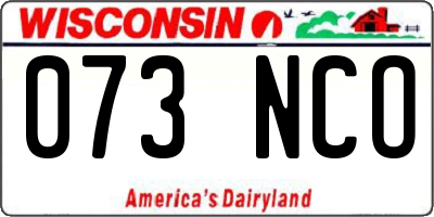 WI license plate 073NCO