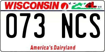 WI license plate 073NCS