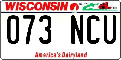 WI license plate 073NCU