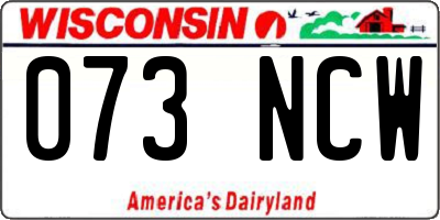 WI license plate 073NCW