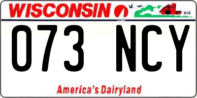 WI license plate 073NCY
