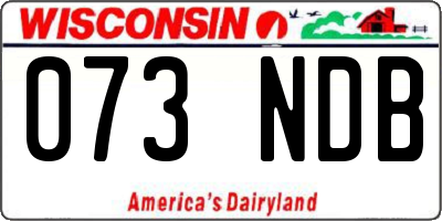 WI license plate 073NDB