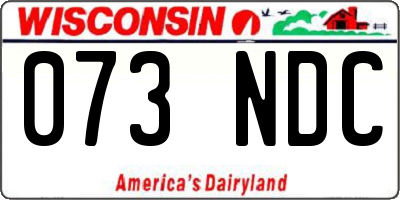 WI license plate 073NDC