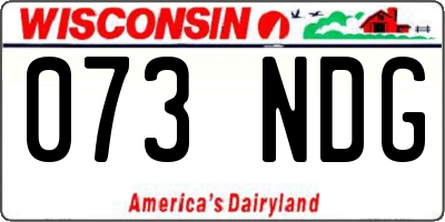 WI license plate 073NDG