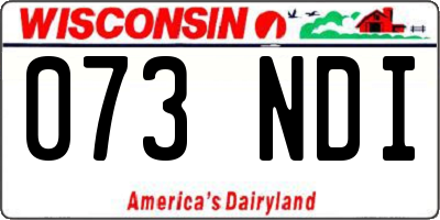 WI license plate 073NDI